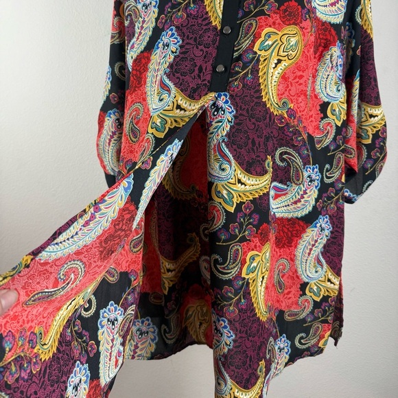 New York Collection Woman Paisley Tunic Blouse Size 1X - Picture 6 of 14